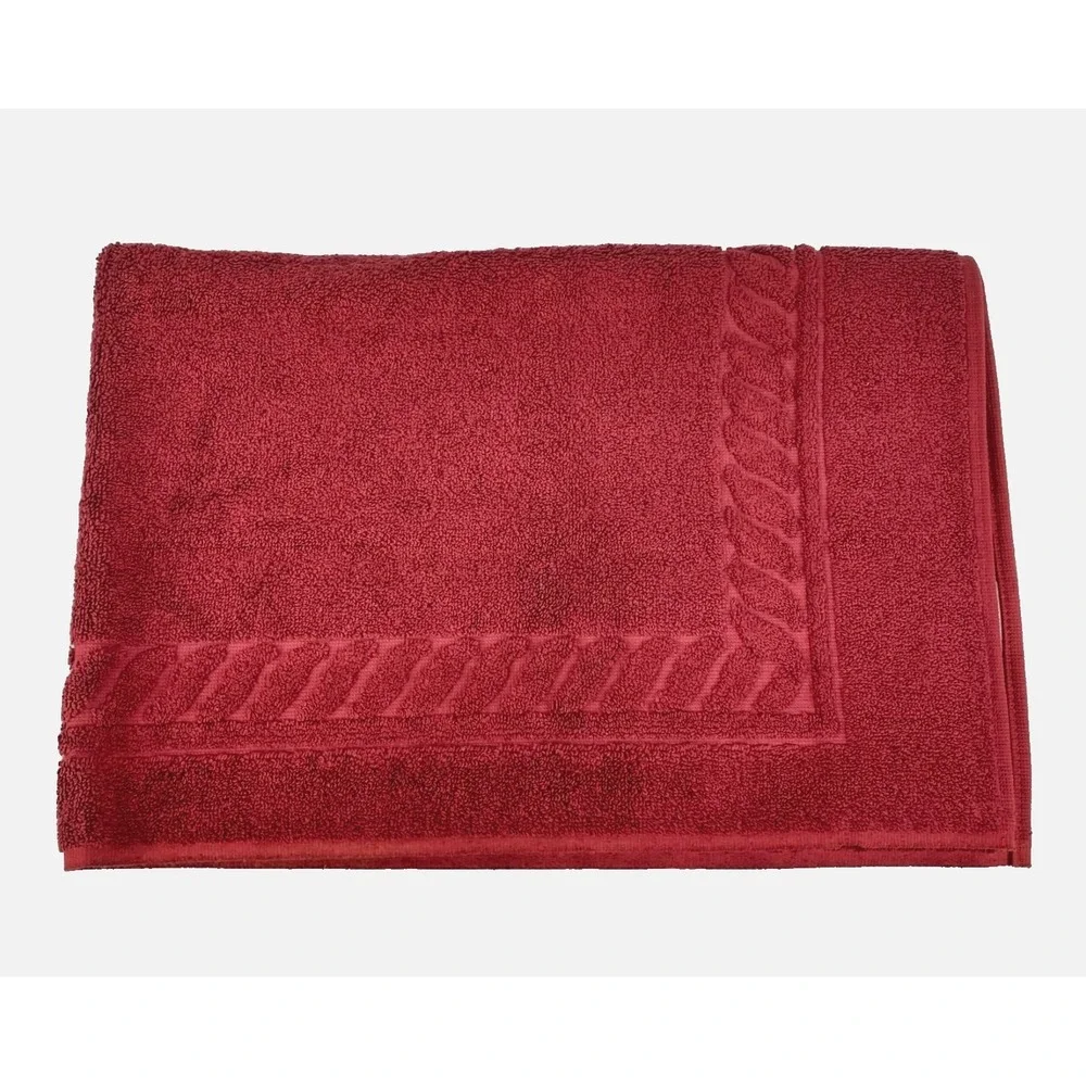 NWT Wamsutta Elite Large Combed Cotton Bath Tub Mat Brick Red 26 x 38 Reversible